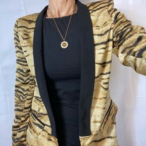 Zara Tiger Print Tuxedo Coat
